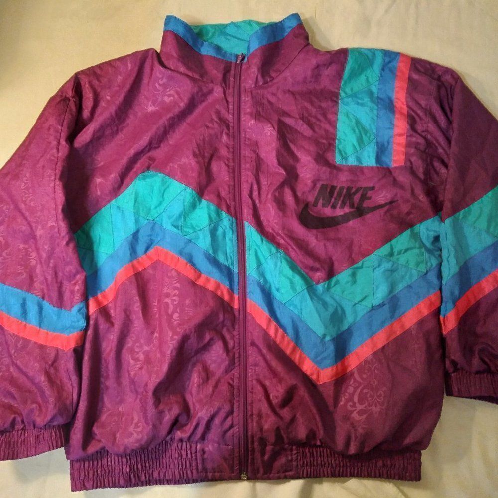 Vintage Custom Geometric Color Block Windbreaker